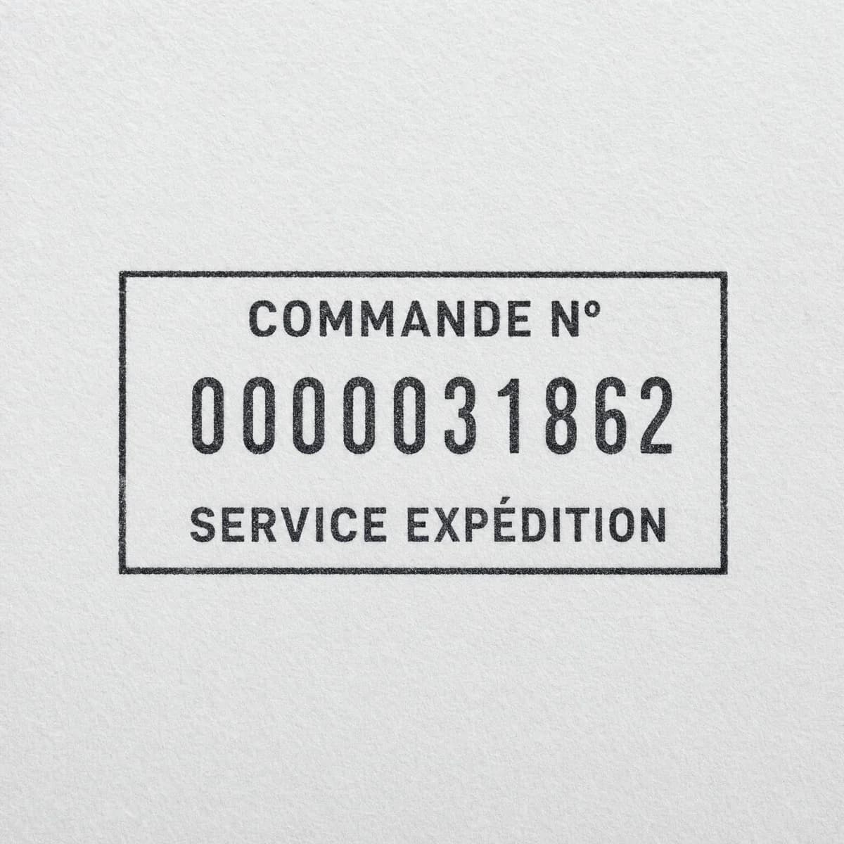 Commande numérotée sur dix chiffres : exemple d’empreinte à l’encre noire sur papier blanc