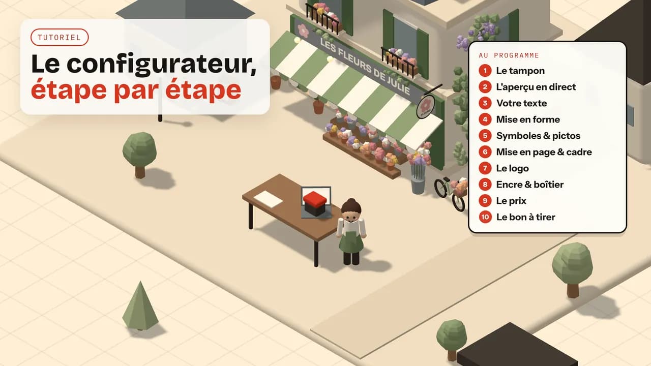 Le configurateur, étape par étape : composer son tampon en ligne