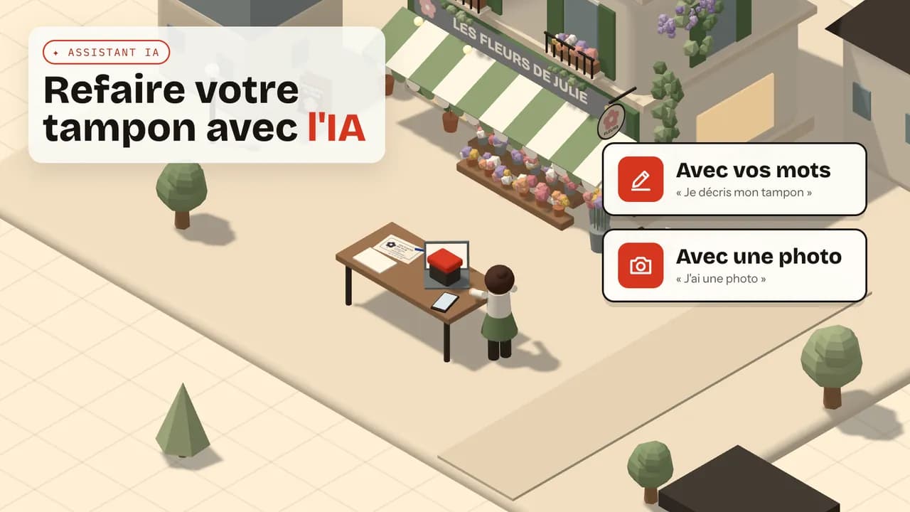Refaire son tampon avec l’IA : avec vos mots ou avec une photo